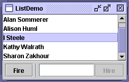 A snapshot of ListDemo