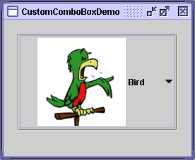 A combo box with a custom renderer