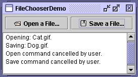 A program that brings up an open or save dialog