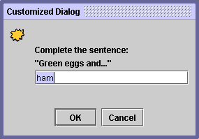An input dialog with a text field