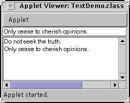 A snapshot of TextDemo