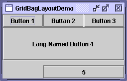 A picture of a GUI that uses GridBagLayout