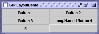 A picture of a GUI that uses GridLayout
