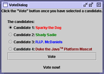 The VoteDialog application.