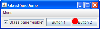 A snapshot of GlassPaneDemo