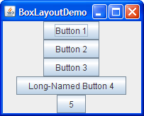 A picture of a GUI that uses BoxLayout