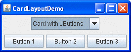 A picture of a GUI that uses CardLayout