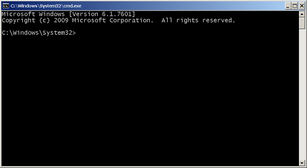 a window where you can enter DOS commands